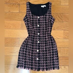 BeBop Pink and Black Tweed Mini Dress